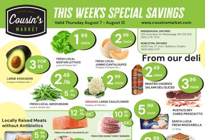 Cousin's Market Flyer August 7 to 12