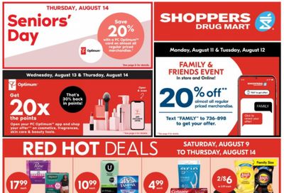 Shoppers Drug Mart Canada: 20x The PC Optimum Points August 8th – 10th + More