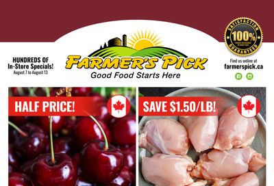 Farmer's Pick Flyer August 7 to 13