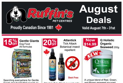 Ruffin's Pet Centre Flyer August 7 to 31