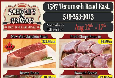 Schwab's & Primo's Flyer August 12 to 17
