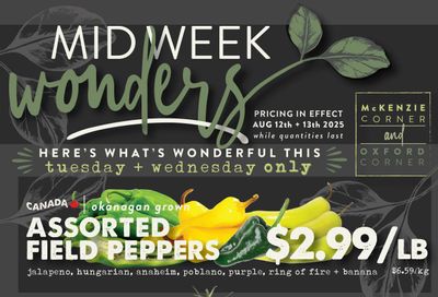 The Root Cellar Mid-Week Flyer August 12 and 13