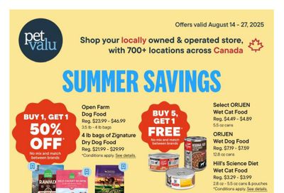Pet Valu Flyer August 14 to 27