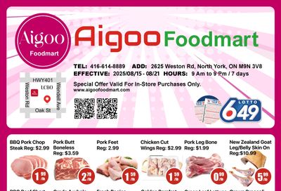 Aigoo Foodmart Flyer August 15 to 21