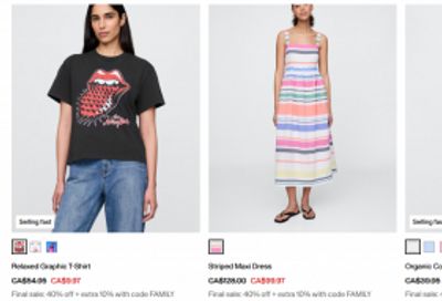 Gap Canada Friends & Family Sale: 40% off Everything + Extra 10% off For Rewards Members with Promo Code