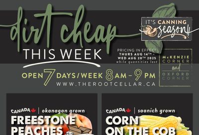 The Root Cellar Flyer August 14 to 20