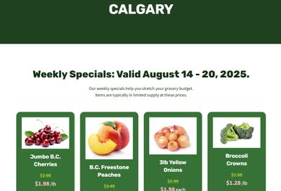 H&W Produce Flyer August 14 to 20