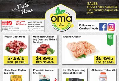 Oma Fresh Foods Flyer August 15 to 21