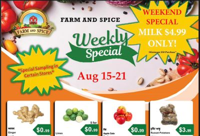 Farm And Spice Grocers Flyer August 15 to 21