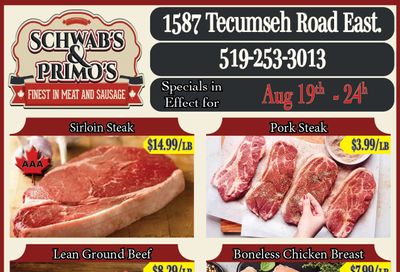 Schwab's & Primo's Flyer August 19 to 24