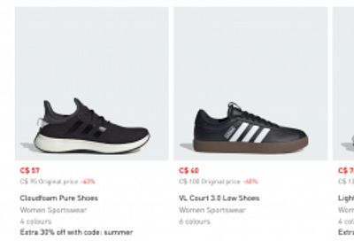 Adidas Canada: 30% off Select Styles with Promo Code + Purchase a $50 Gift Card for $40