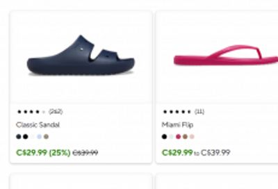 Crocs Canada Summer’s Styles Deals: Sandals Starting at $24.99 + More