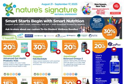 Nature's Signature Flyer August 21 to September 17