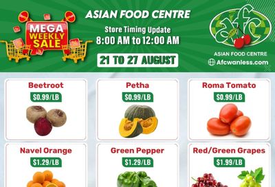 Asian Food Centre (Wanless Dr.) Flyer August 21 to 27