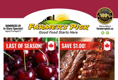 Farmer's Pick Flyer August 21 to 27