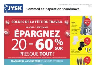JYSK (QC) Flyer August 21 to September 3
