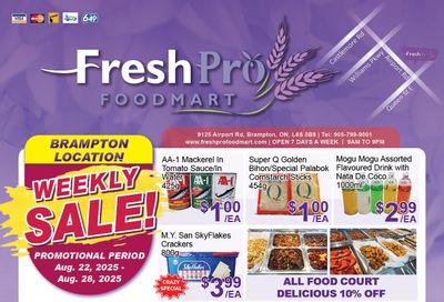 FreshPro Foodmart (Brampton) Flyer August 22 to 28