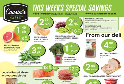 Cousin's Market Flyer August 21 to 26