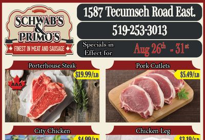 Schwab's & Primo's Flyer August 26 to 31