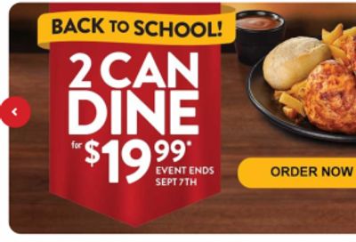 Swiss Chalet Canada Back to School Two Can Dine is Back + More Deals