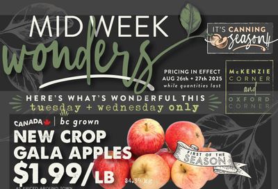 The Root Cellar Mid-Week Flyer August 26 and 27