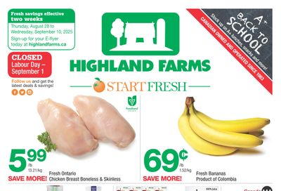 Highland Farms Flyer August 28 to September 10