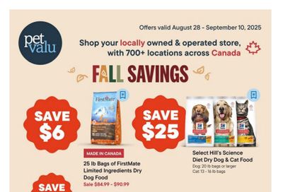 Pet Valu Flyer August 28 to September 10