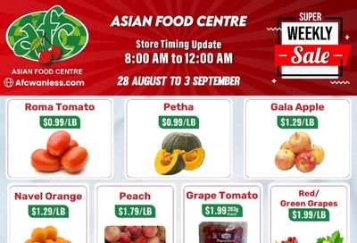 Asian Food Centre (Wanless Dr.) Flyer August 28 to September 3