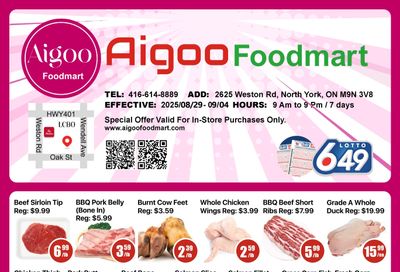 Aigoo Foodmart Flyer August 29 to September 4