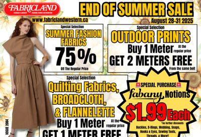 Fabricland (Kitchener, St. Catharines, Welland) Flyer August 28 to 31
