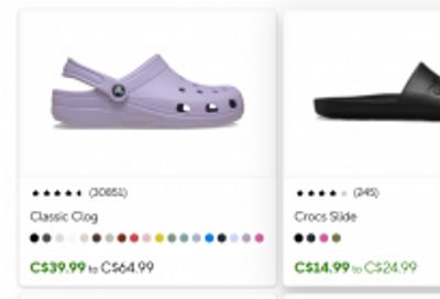 Crocs Canada: Labour Day Sale up to 50% off