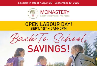 Monastery Bakery Flyer August 27 to September 10