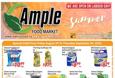 Ample Food Market (Brampton) Flyer August 29 to September 4