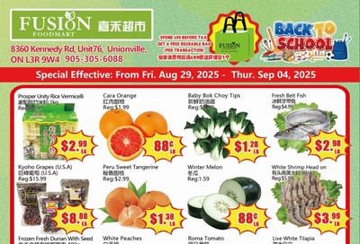 Fusion Supermarket (Unionville)  Flyer August 29 to September 4