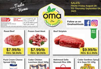 Oma Fresh Foods Flyer August 29 to September 4