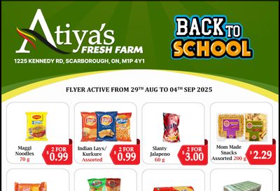 Atiya's Fresh Farm Flyer August 29 to September 4