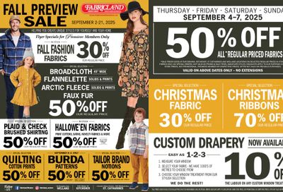 Fabricland (Kitchener, St. Catharines, Welland) Flyer September 2 to 21