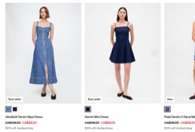 Gap Canada Labor Day Event Sale: Save 40%–60% off your Purchase Sitewide + 50% off Dresses + Extra 50% off Sale