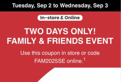Shoppers Drug Mart Canada Family and Friends Event: Save 20% on Regular Priced Items September 2nd & 3rd