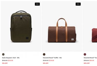 Herschel Canada: Sale up to 50% off + Free Shipping on All Orders