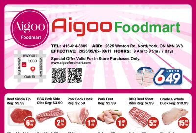 Aigoo Foodmart Flyer September 5 to 11