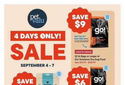 Pet Valu Flyer September 4 to 7
