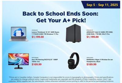 Canada Computers Flyer September 5 to 11