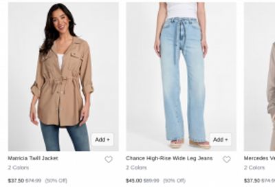 GUESS & GUESS Factory Canada: Clearance up to 50% off + 25% off When You Spend $250