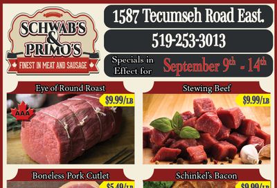 Schwab's & Primo's Flyer September 9 to 14