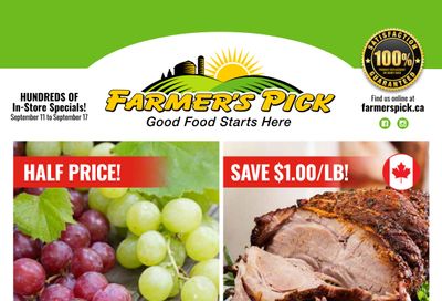 Farmer's Pick Flyer September 11 to 17