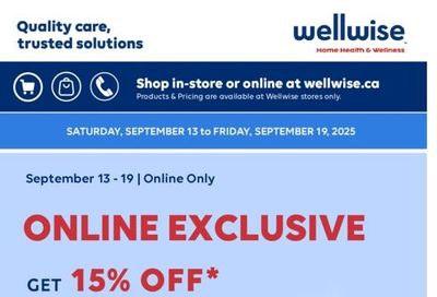 Wellwise By Shoppers Flyer September 13 to 19