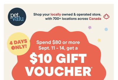 Pet Valu Flyer September 11 to 14