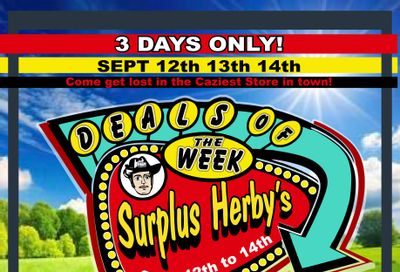 Surplus Herby’s Flyer September 12 to 14