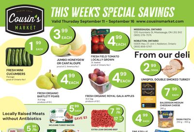 Cousin's Market Flyer September 11 to 16